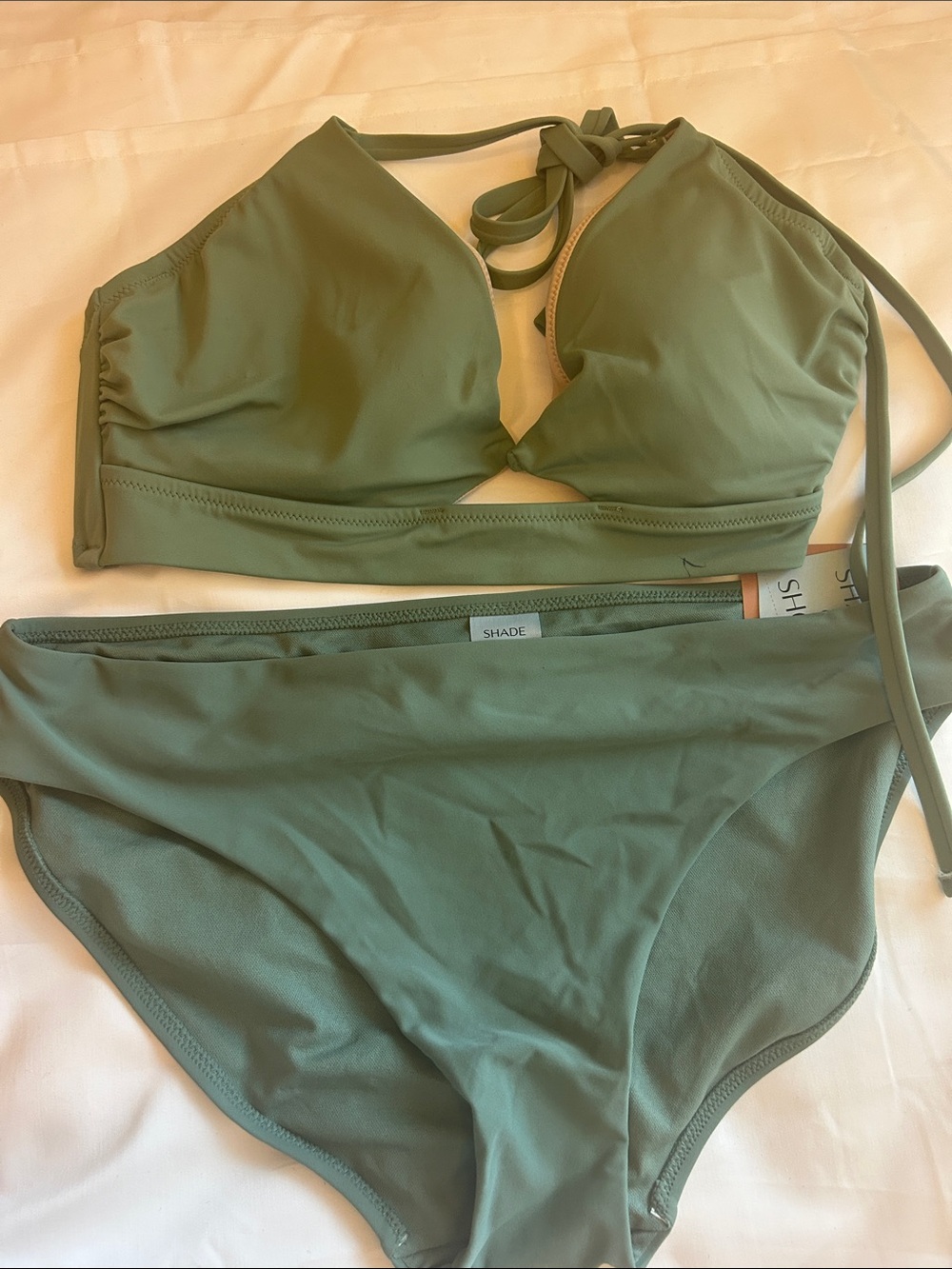 Shade & Shore Olive Green Two-Piece Bikini Set